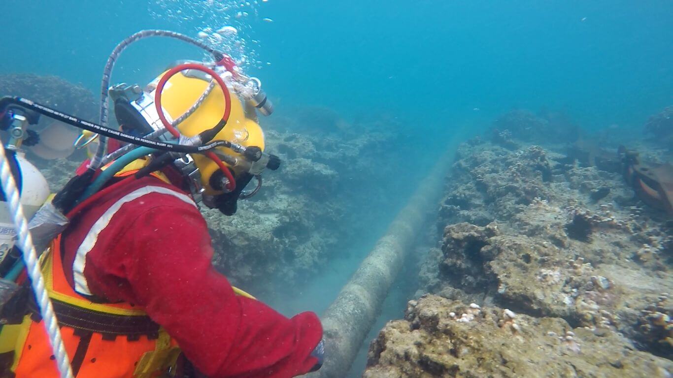 Image result for divers working on undersea data cable